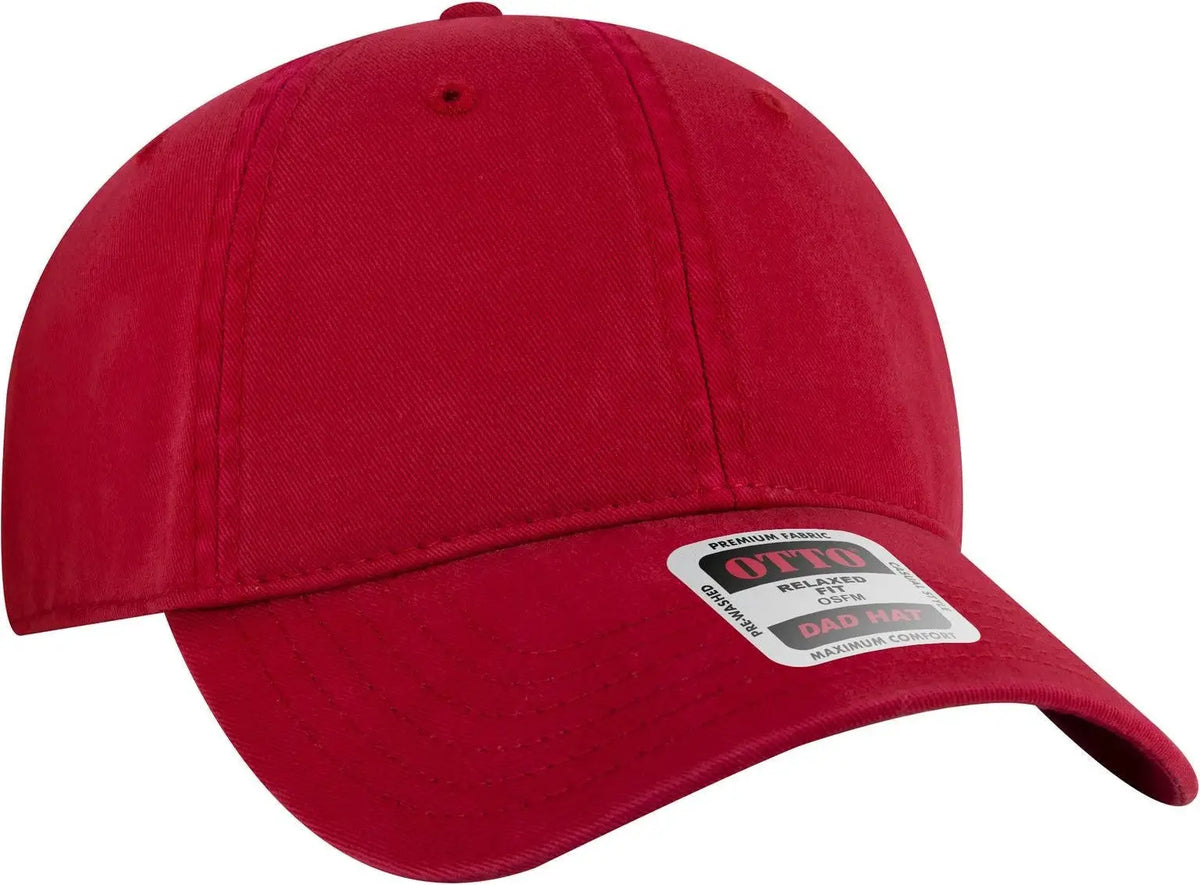 Otto 18-772 6 Panel Low Profile Dad Cap - Red
