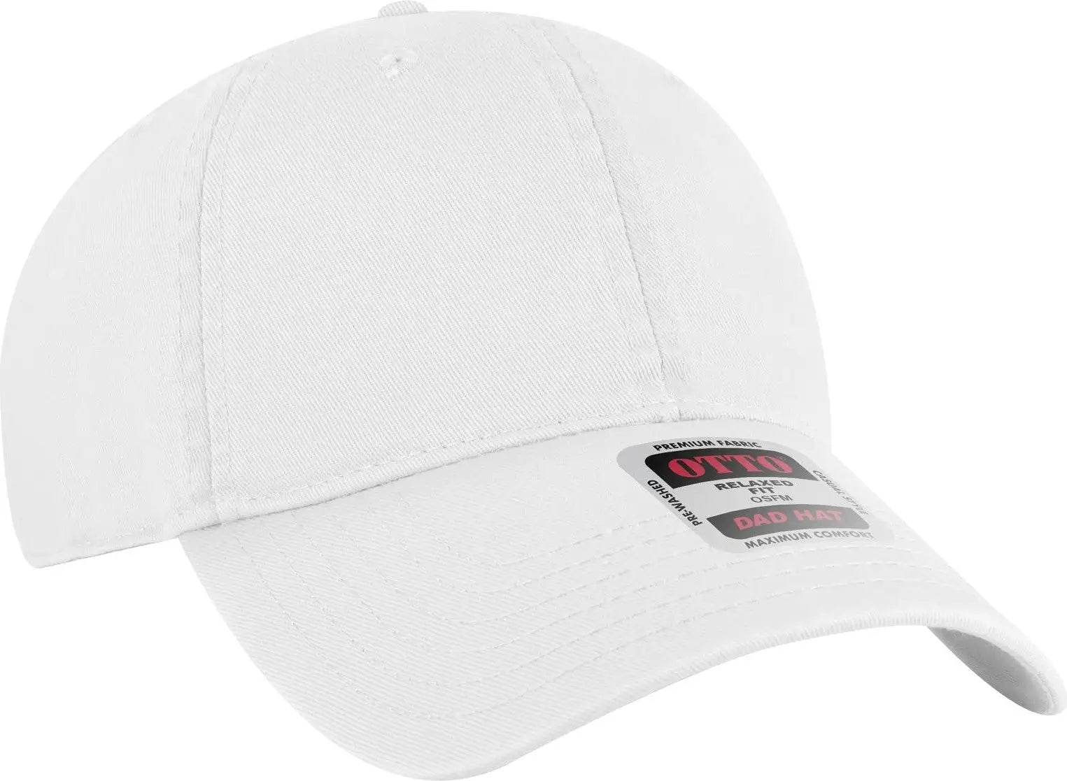 Otto 18-772 6 Panel Low Profile Dad Cap - White