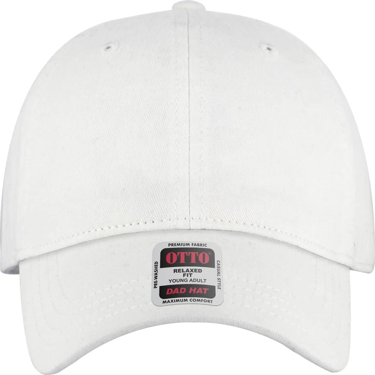 Otto 18-772 6 Panel Low Profile Dad Cap - White
