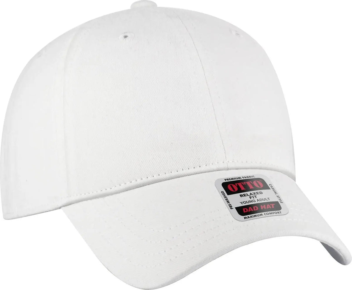 Otto 18-772 6 Panel Low Profile Dad Cap - White