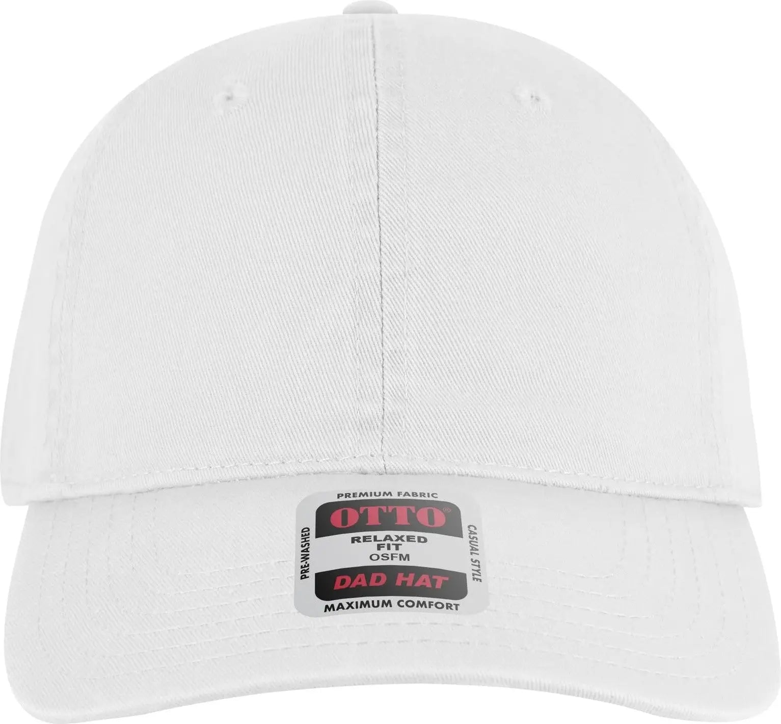 Otto 18-772 6 Panel Low Profile Dad Cap - White