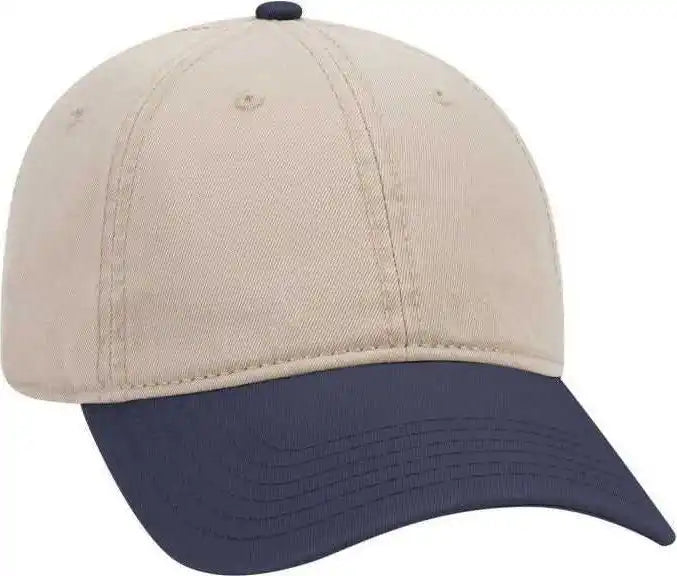 Otto 18-772 Superior Garment Washed Cotton Twill Low Profile Pro Style Cap - Navy Khaki - one Size Fits Most