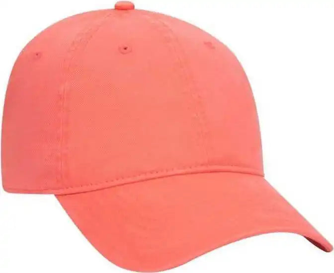 Otto 18-772 Superior Garment Washed Cotton Twill Low Profile Pro Style Cap - Coral - one Size Fits Most