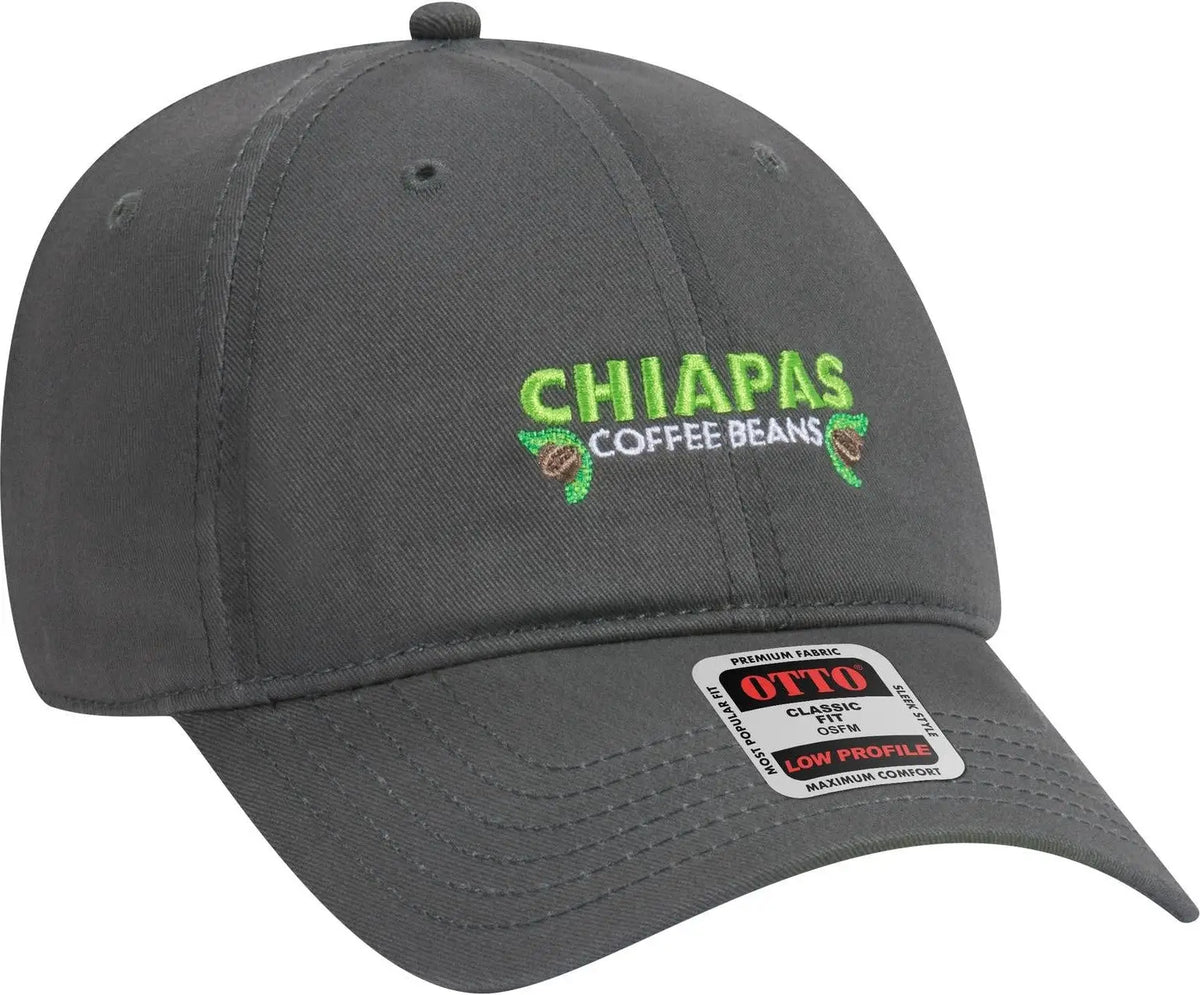 Otto 18-864 6 Panel Low Profile Baseball Cap - Black - 1/2’’ - 7 5/8’’