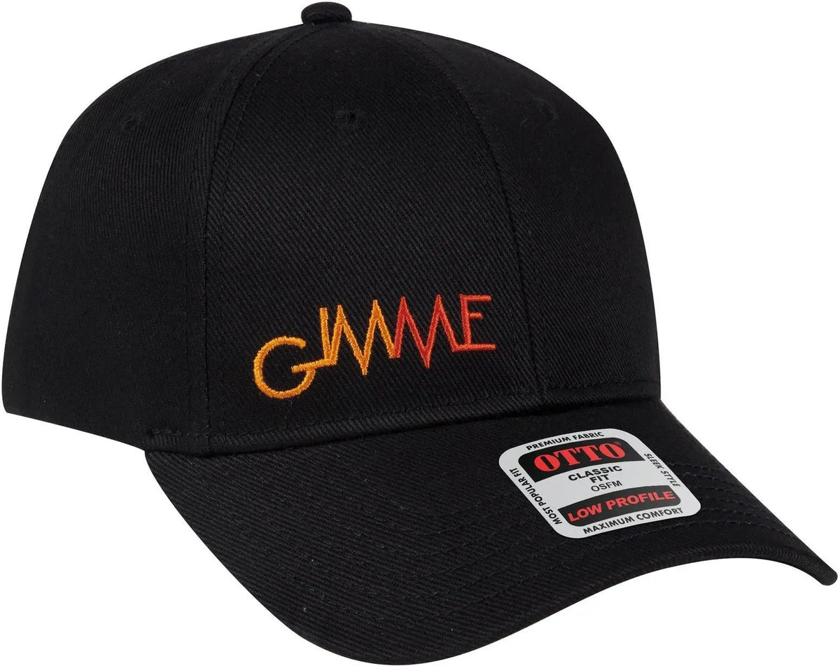 Otto 19-004 6 Panel Low Profile Baseball Cap - Black - 1/2’’ - 7 5/8’’