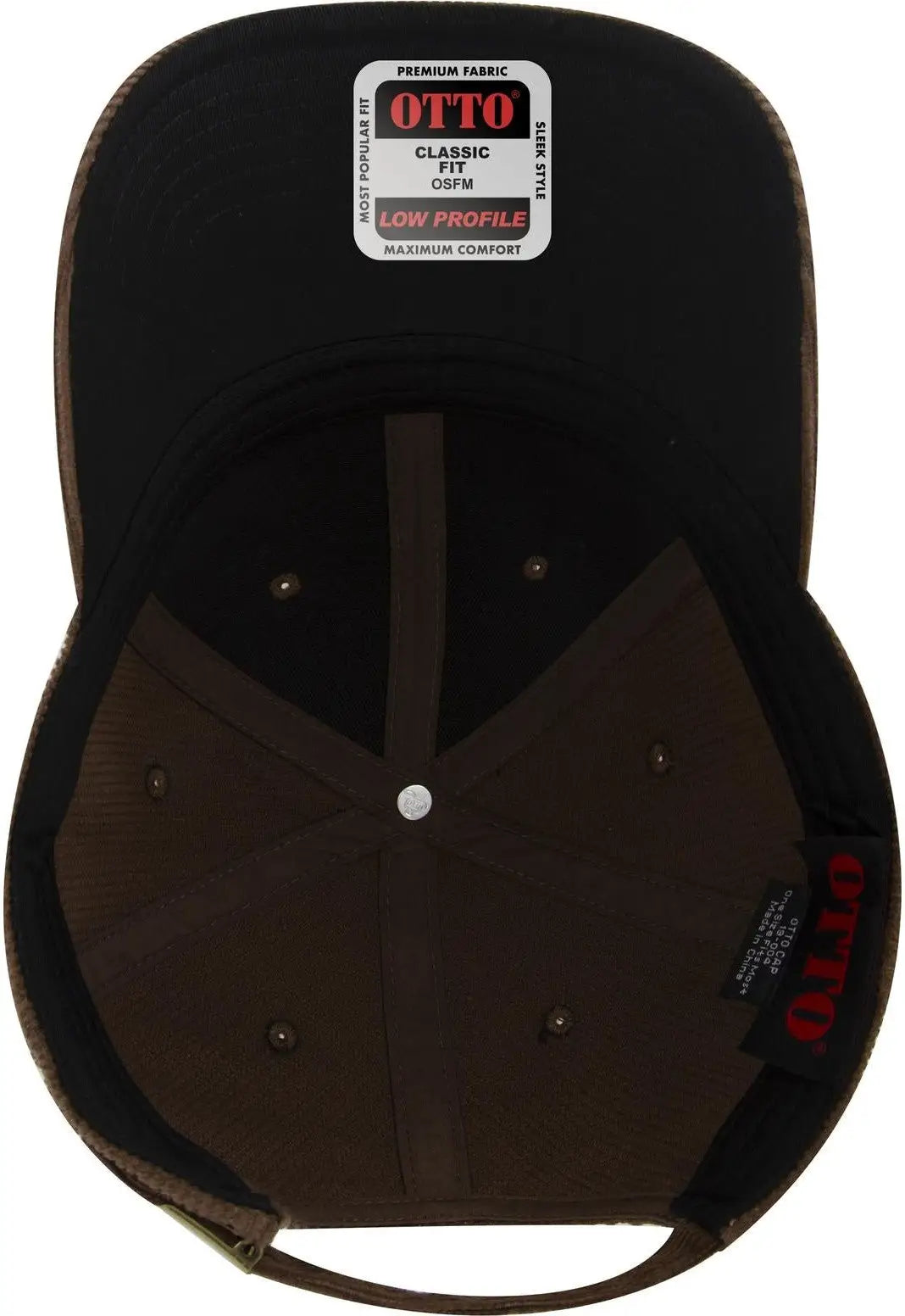 Otto 19-004 6 Panel Low Profile Baseball Cap - Brown - 1/2’’ - 7 5/8’’
