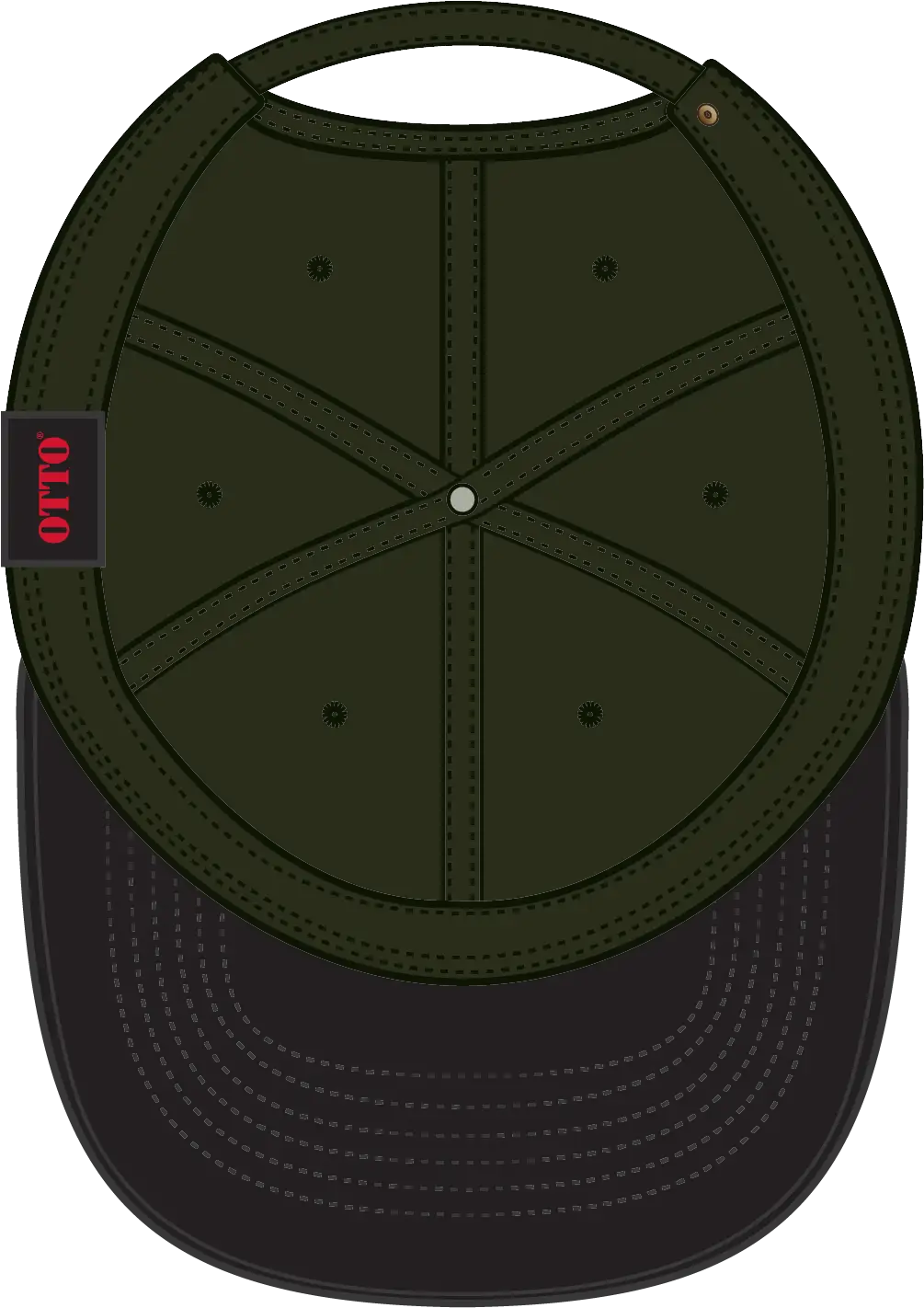 Otto 19-004 6 Panel Low Profile Baseball Cap - Dk Ol Grn - 1/2’’ - 7 5/8’’