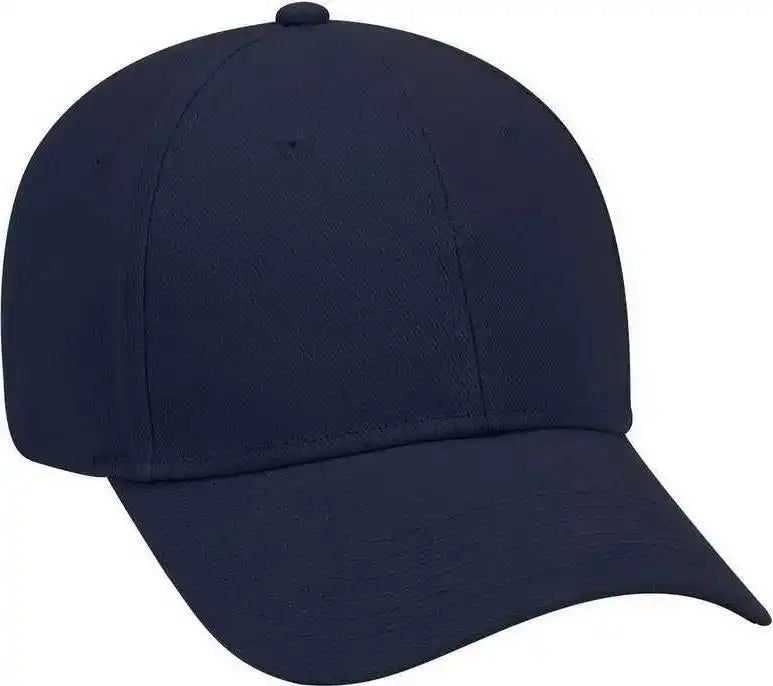 Otto 19-004 Brushed Bull Denim Low Profile Pro Style Cap with Brass Buckle and Button Hole Insert - Navy - one Size
