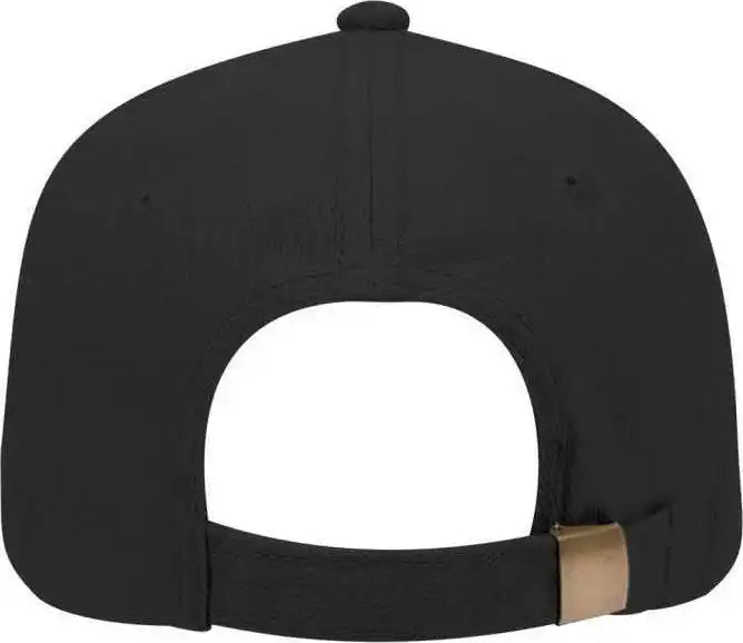 Otto 19-004 Brushed Bull Denim Low Profile Pro Style Cap with Brass Buckle and Button Hole Insert - Black - one Size