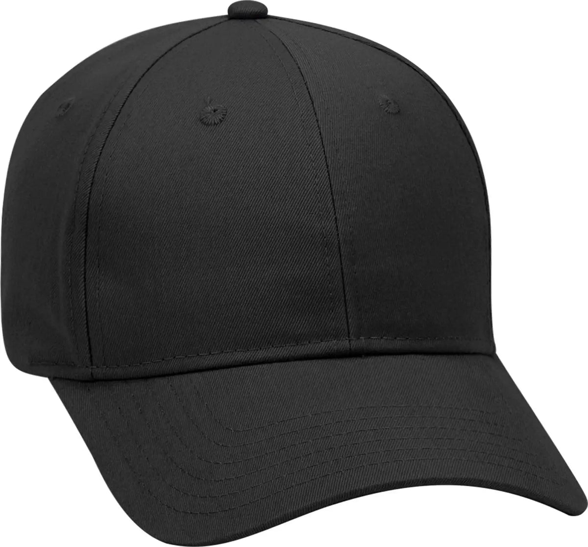 Otto 19-028 6 Panel Low Profile Baseball Cap - Black - 1/2’’ - 7 5/8’’