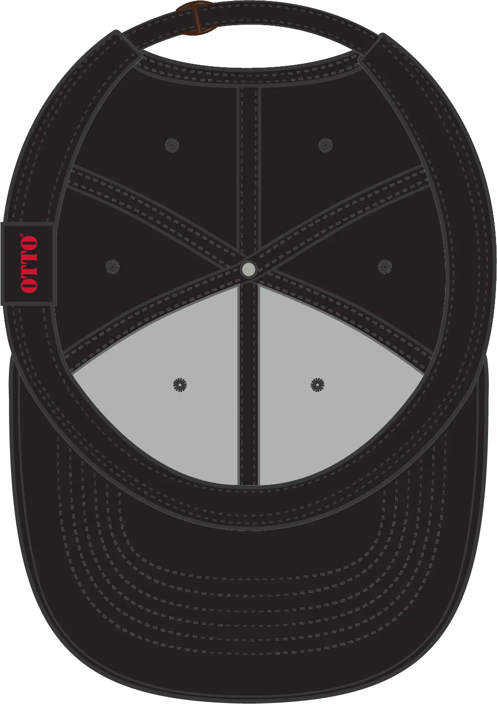 Otto 19-028 6 Panel Low Profile Baseball Cap - Black - 1/2’’ - 7 5/8’’