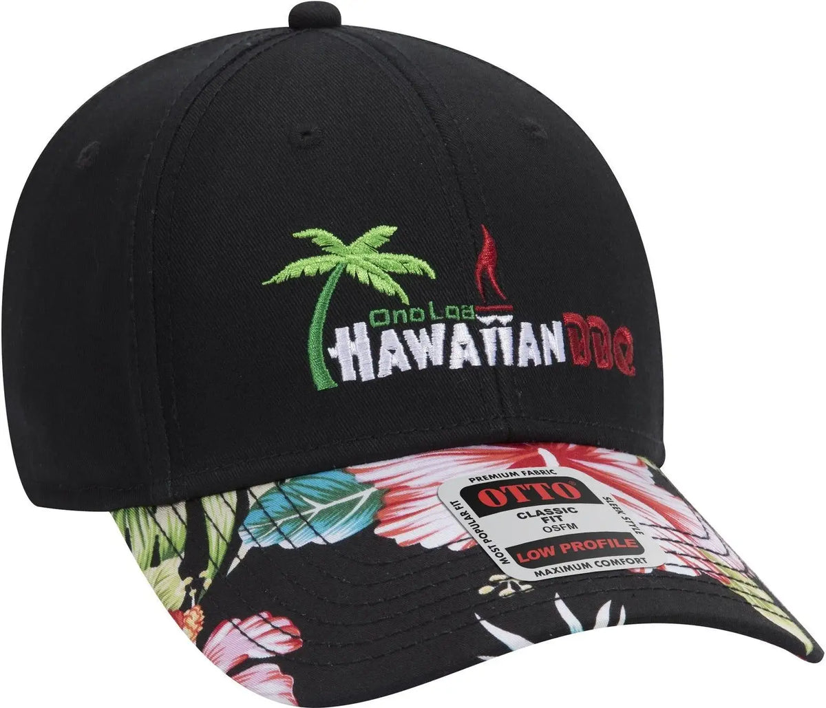 Otto 19-061 6 Panel Low Profile Baseball Cap - Black - 1/2’’ - 7 5/8’’