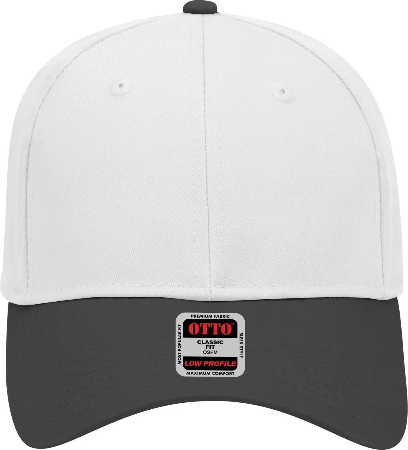 Otto 19-061 6 Panel Low Profile Baseball Cap - Blk/wht - 1/2’’ - 7 5/8’’