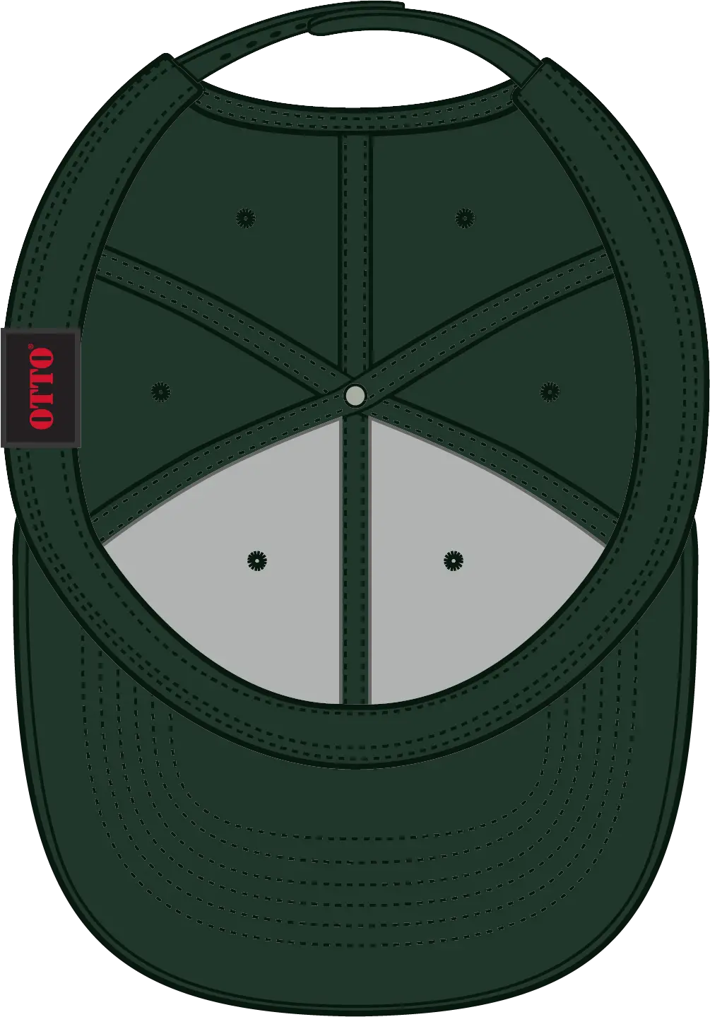 Otto 19-061 6 Panel Low Profile Baseball Cap - Dk. Green - 1/2’’ - 7 5/8’’