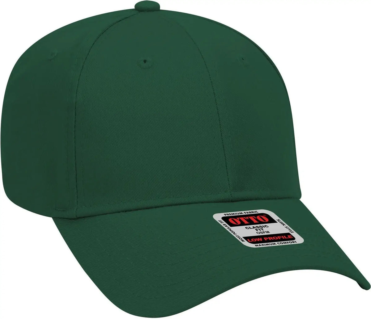 Otto 19-061 6 Panel Low Profile Baseball Cap - Dk. Green - 1/2’’ - 7 5/8’’