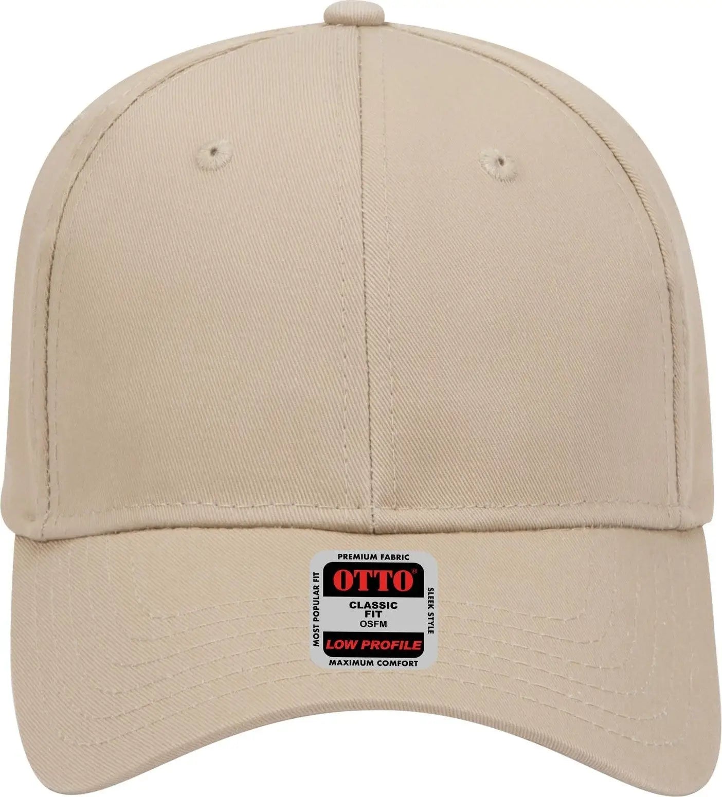 Otto 19-061 6 Panel Low Profile Baseball Cap - Khaki - 1/2’’ - 7 5/8’’