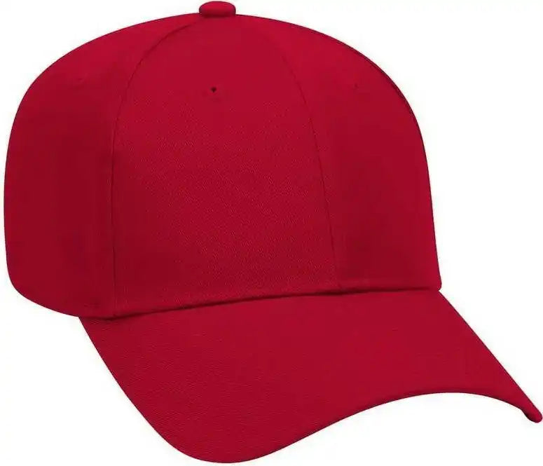 Otto 19-061 Cotton Twill Low Profile Pro Style Cap with Fabric Adjustable Hook - Red - one Size Fits Most