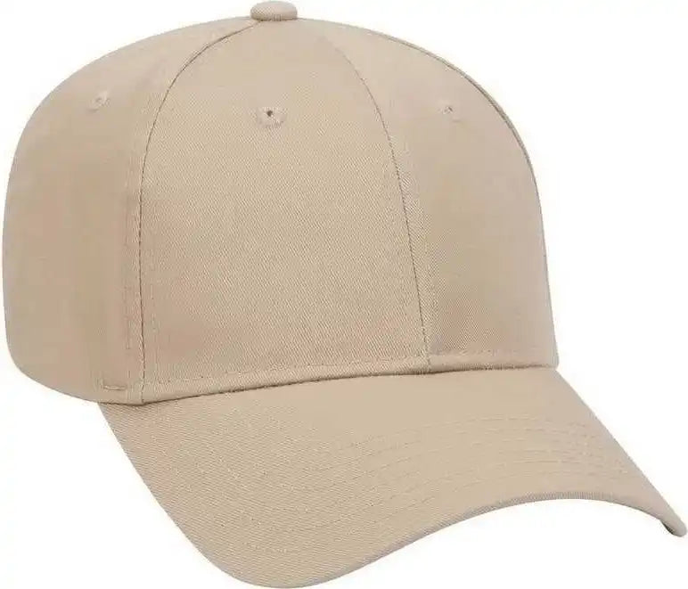 Otto 19-061 Cotton Twill Low Profile Pro Style Cap with Fabric Adjustable Hook - Khaki - one Size Fits Most