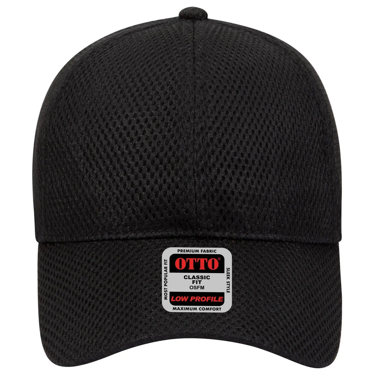 Otto 19-1036 6 Panel Low Profile Baseball Cap - Black - 7 3/8’’ - 5/8’’
