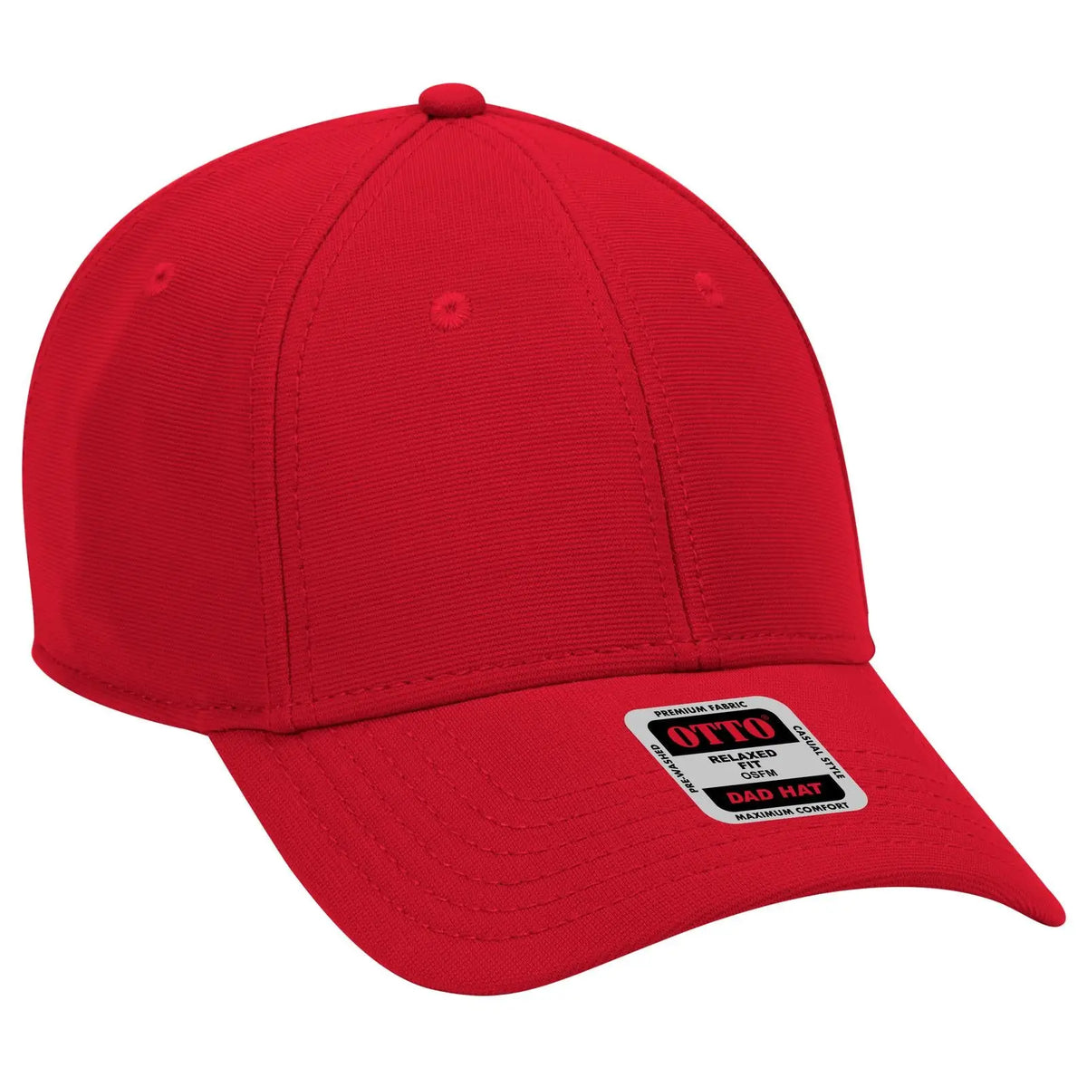 Otto 19-1051 6 Panel Low Profile Baseball Cap - Red - 7 3/8’’ - 5/8’’