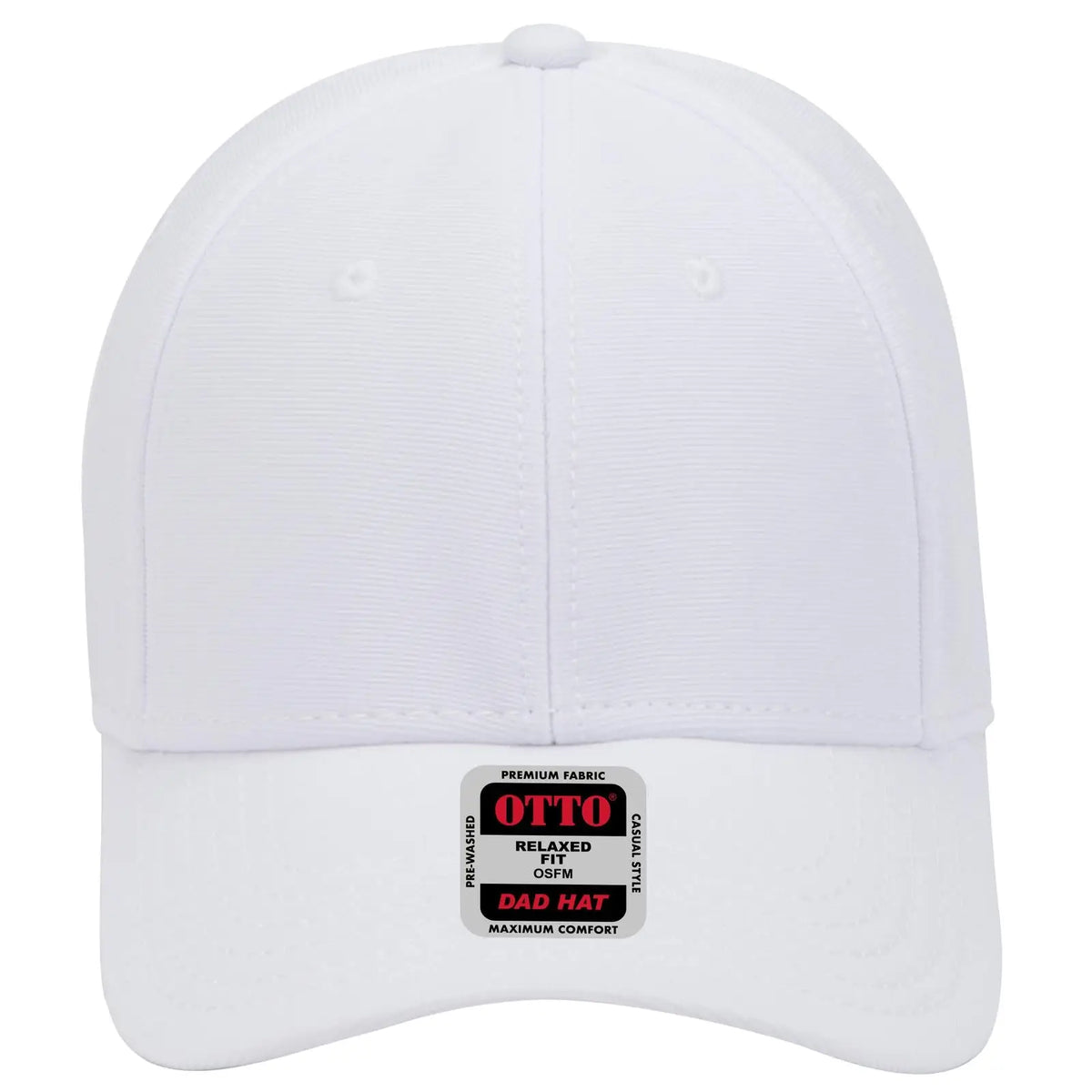 Otto 19-1051 6 Panel Low Profile Baseball Cap - White - 7 3/8’’ - 5/8’’