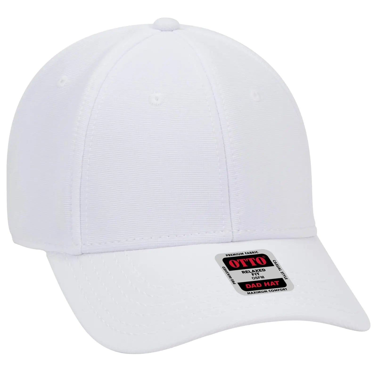 Otto 19-1051 6 Panel Low Profile Baseball Cap - White - 7 3/8’’ - 5/8’’