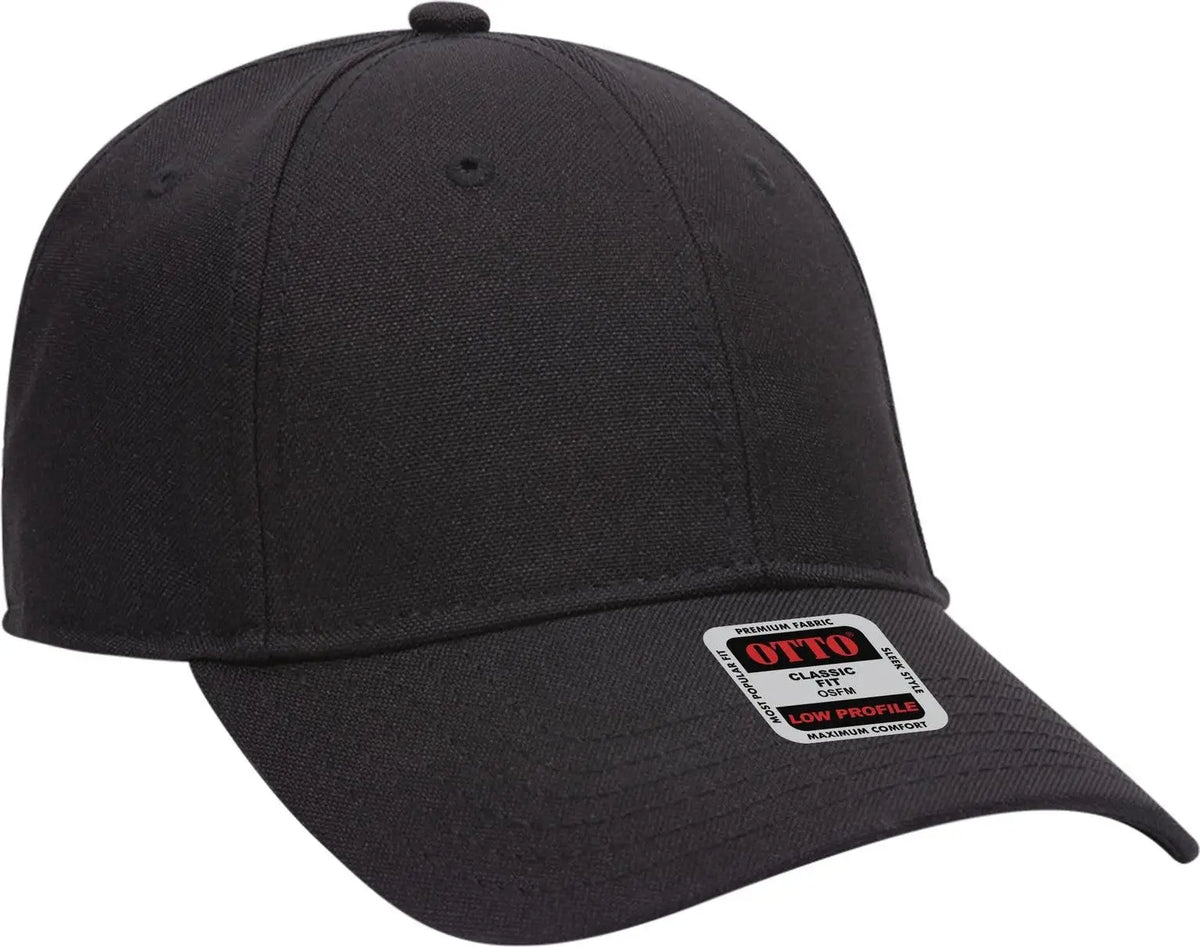 Otto 19-1066 6 Panel Low Profile Baseball Cap - Black - 1/2’’ - 7 5/8’’