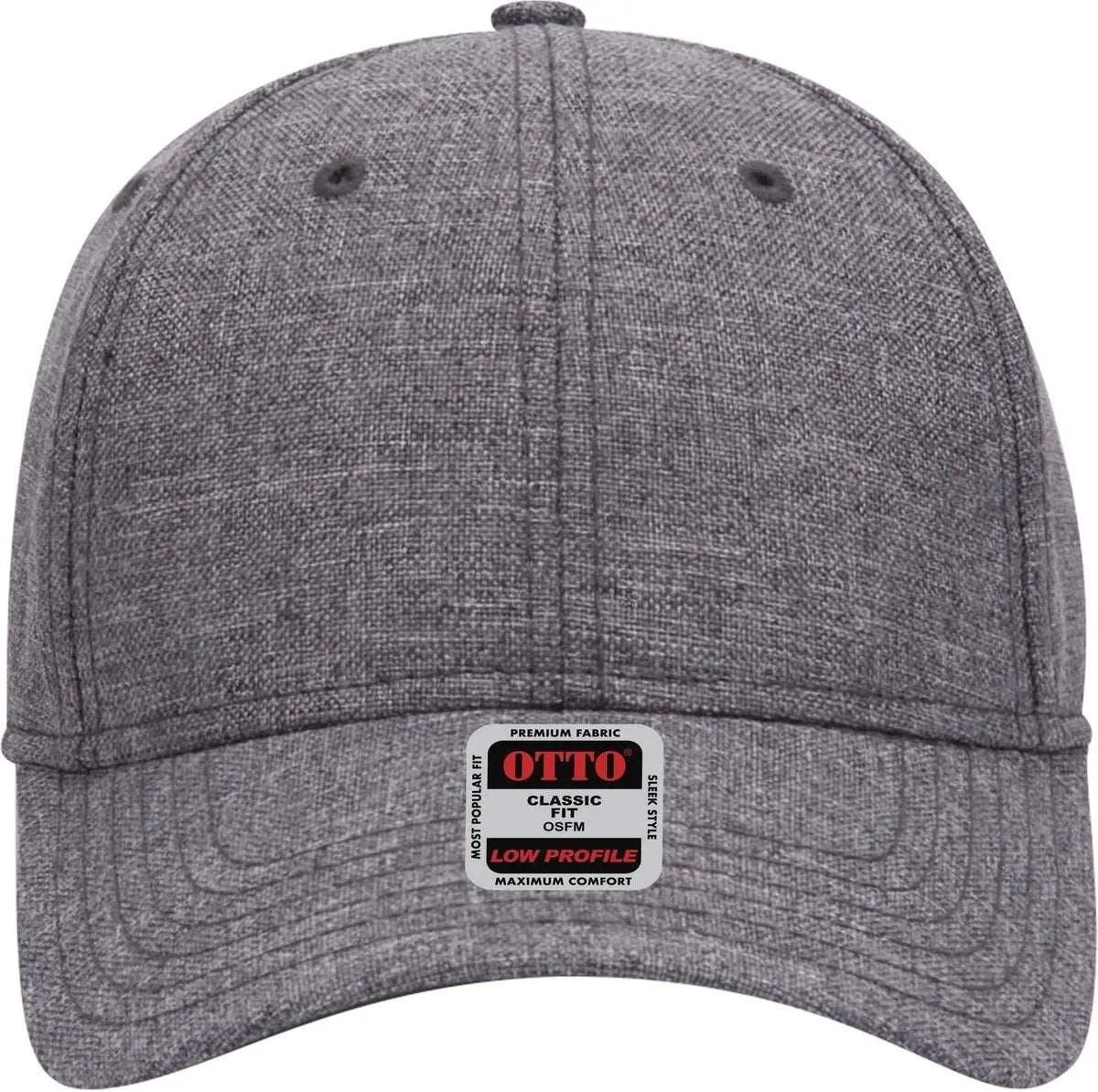Otto 19-1066 6 Panel Low Profile Baseball Cap - Heath. Ch. Gray - 1/2’’ - 7 5/8’’