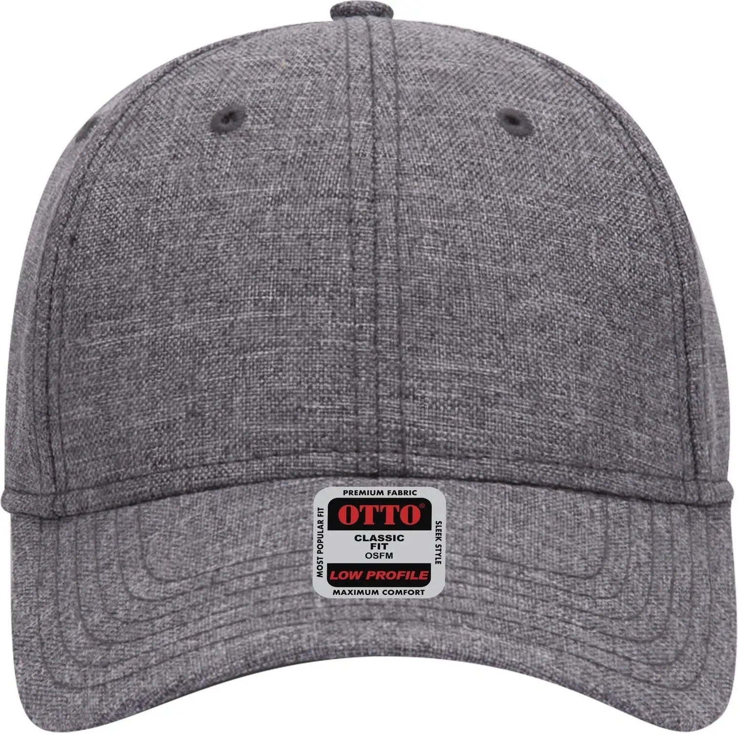 Otto 19-1066 6 Panel Low Profile Baseball Cap - Heath. Ch. Gray - 1/2’’ - 7 5/8’’