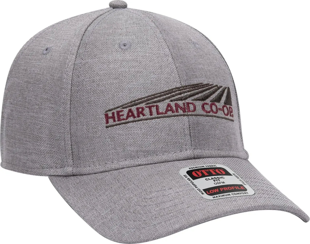 Otto 19-1066 6 Panel Low Profile Baseball Cap - Heath. Ch. Gray - 1/2’’ - 7 5/8’’