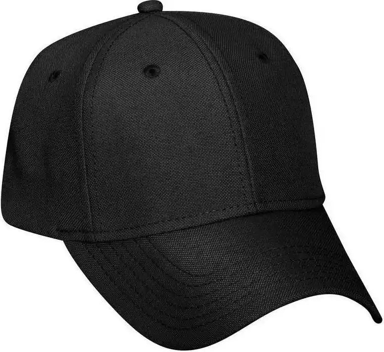 Otto 19-1066 Imitation Linen 6 Panel Low Profile Baseball Cap - Black - one Size Fits Most