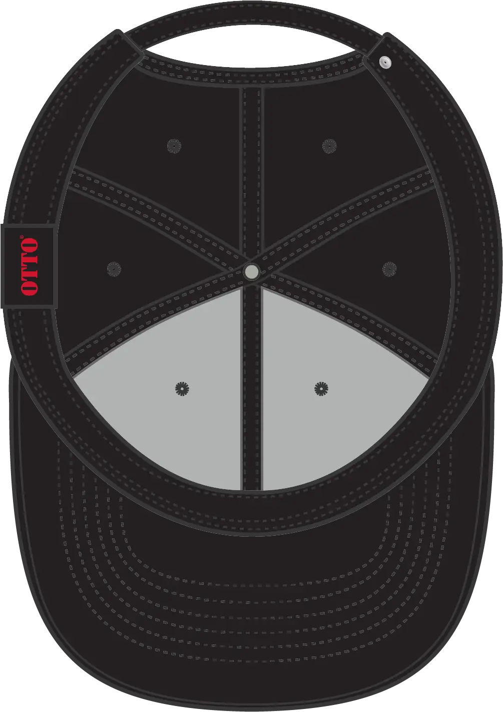 Otto 19-1203 6 Panel Low Profile Baseball Cap - Black - 1/2’’ - 7 5/8’’