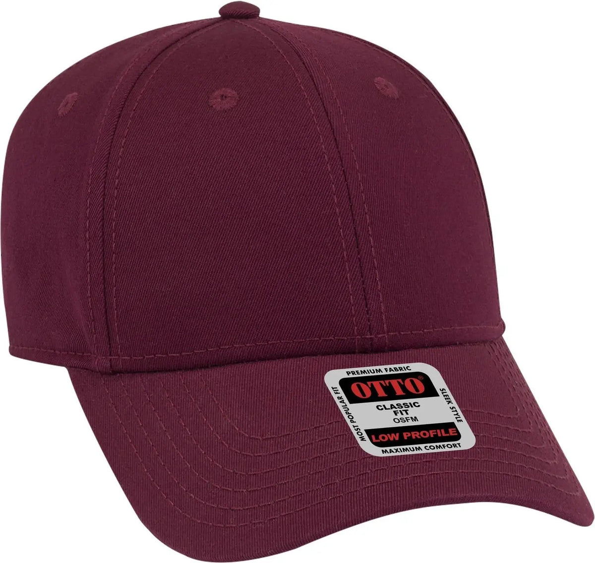 Otto 19-1203 6 Panel Low Profile Baseball Cap - Burg. Marn - 1/2’’ - 7 5/8’’