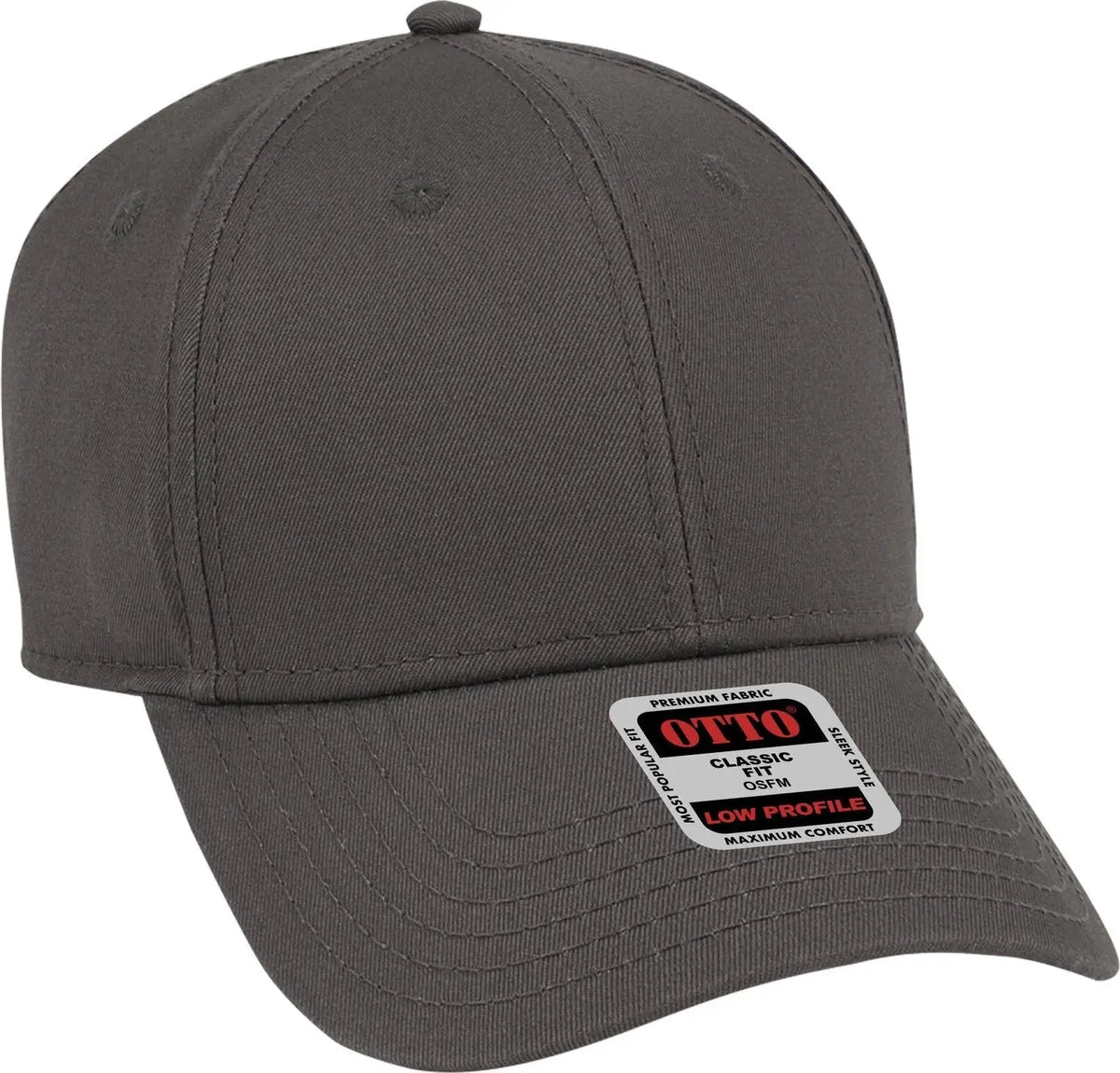Otto 19-1203 6 Panel Low Profile Baseball Cap - Char. Gray - 1/2’’ - 7 5/8’’