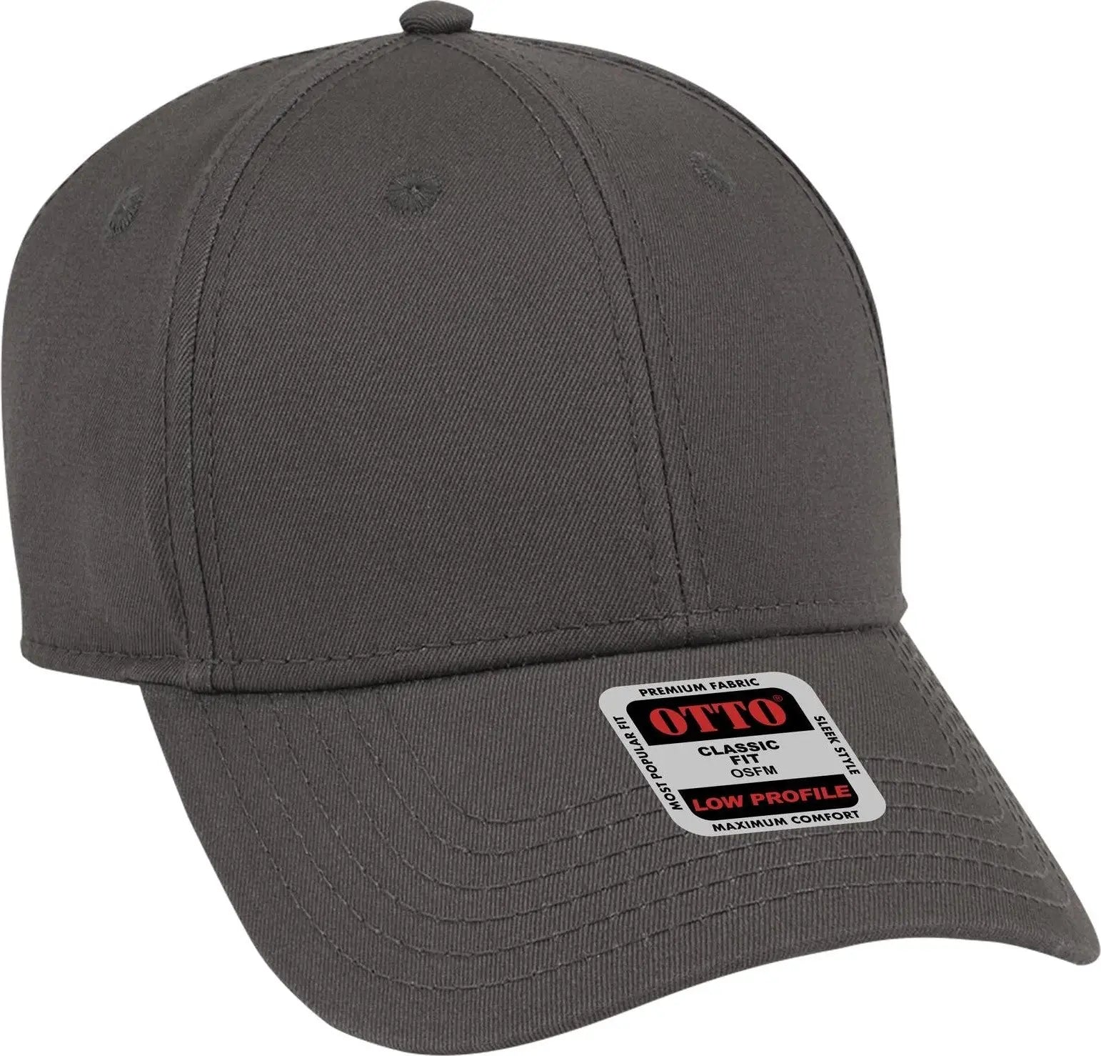 Otto 19-1203 6 Panel Low Profile Baseball Cap - Char. Gray - 1/2’’ - 7 5/8’’