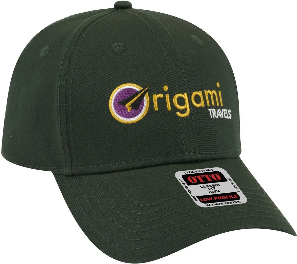 Otto 19-1203 6 Panel Low Profile Baseball Cap - Dk. Green - 1/2’’ - 7 5/8’’
