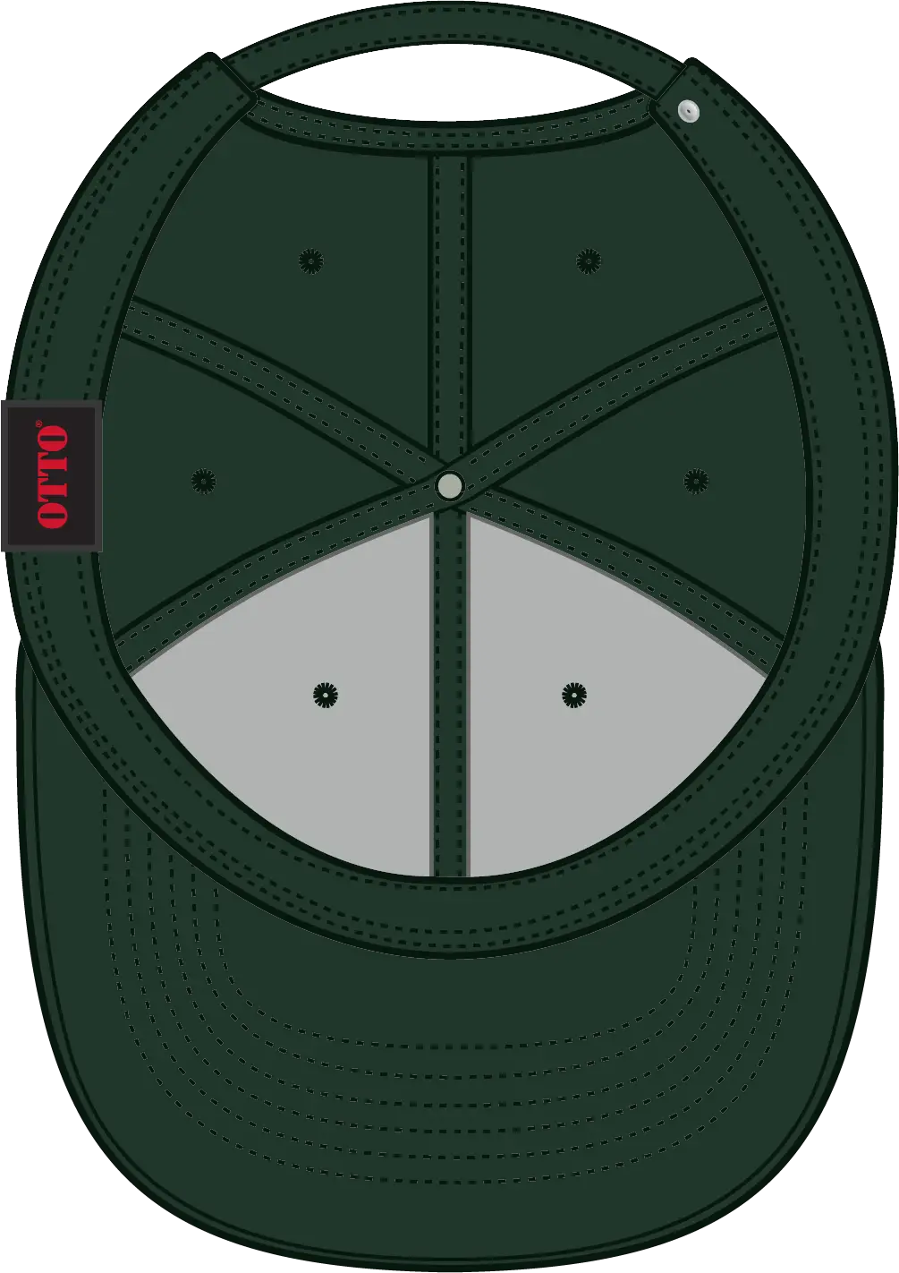 Otto 19-1203 6 Panel Low Profile Baseball Cap - Dk. Green - 1/2’’ - 7 5/8’’