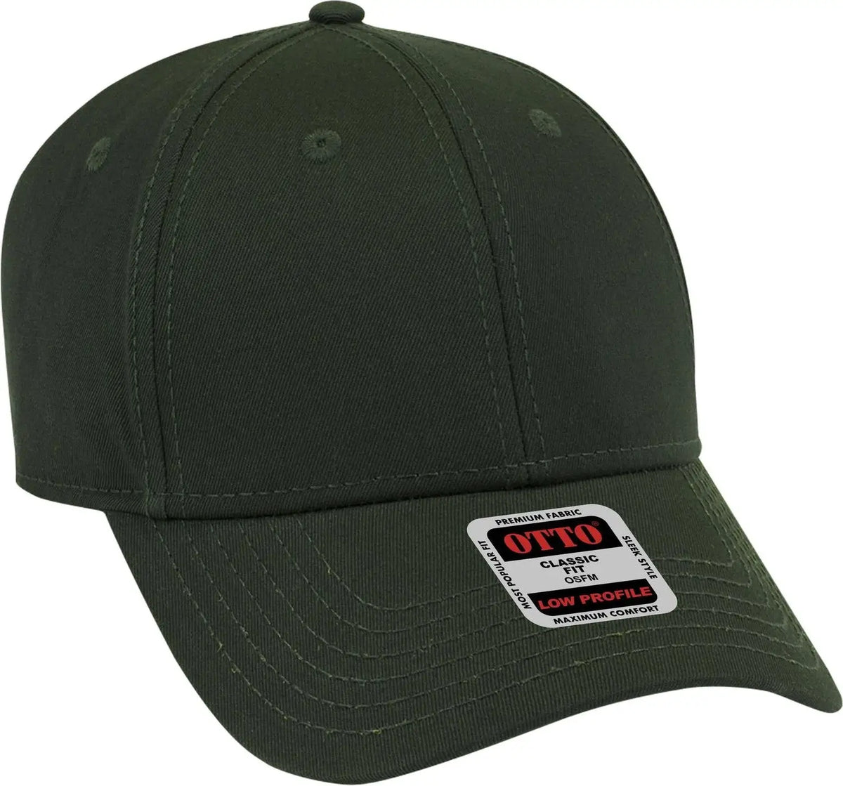 Otto 19-1203 6 Panel Low Profile Baseball Cap - Dk. Green - 1/2’’ - 7 5/8’’