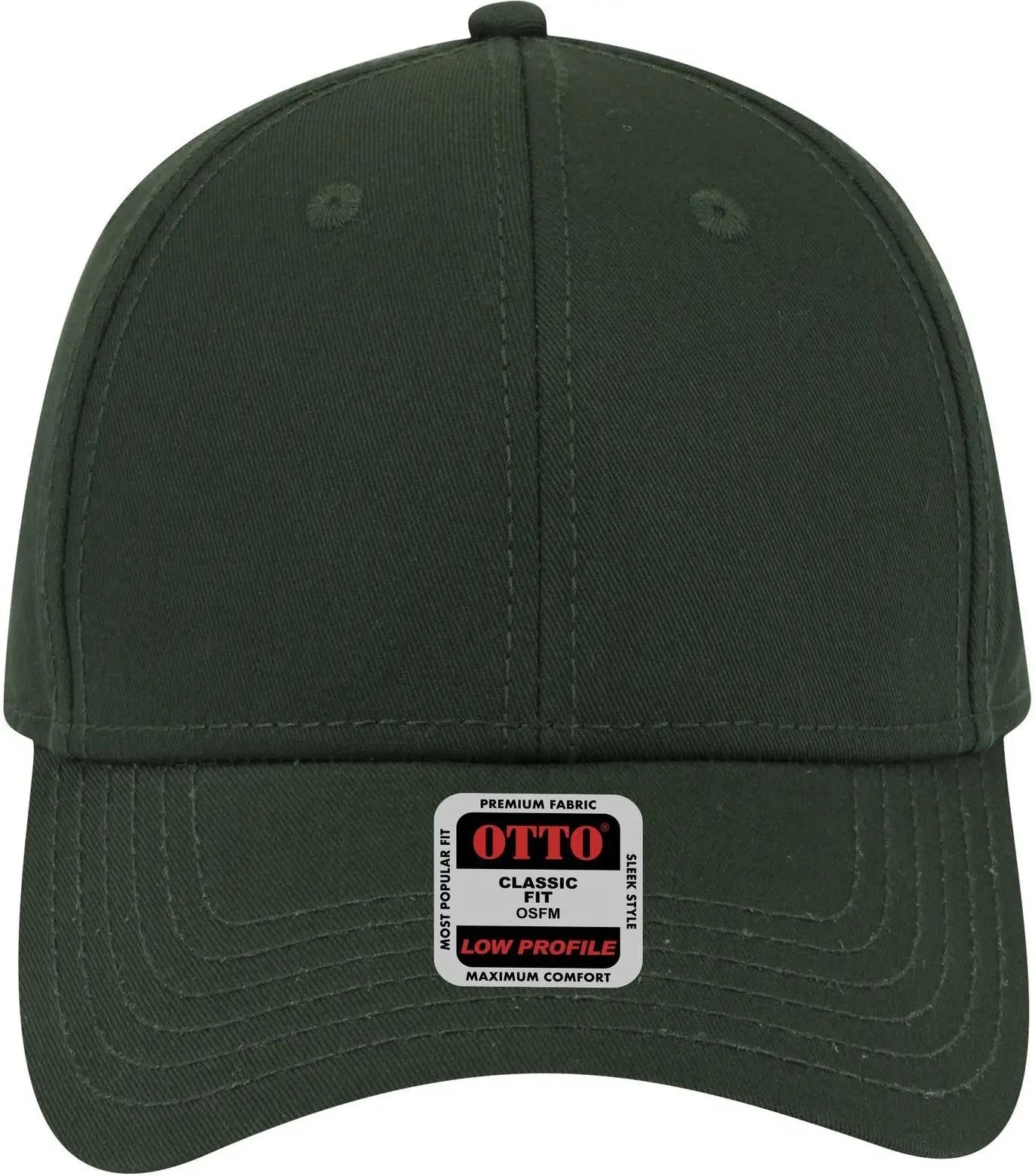 Otto 19-1203 6 Panel Low Profile Baseball Cap - Dk. Green - 1/2’’ - 7 5/8’’