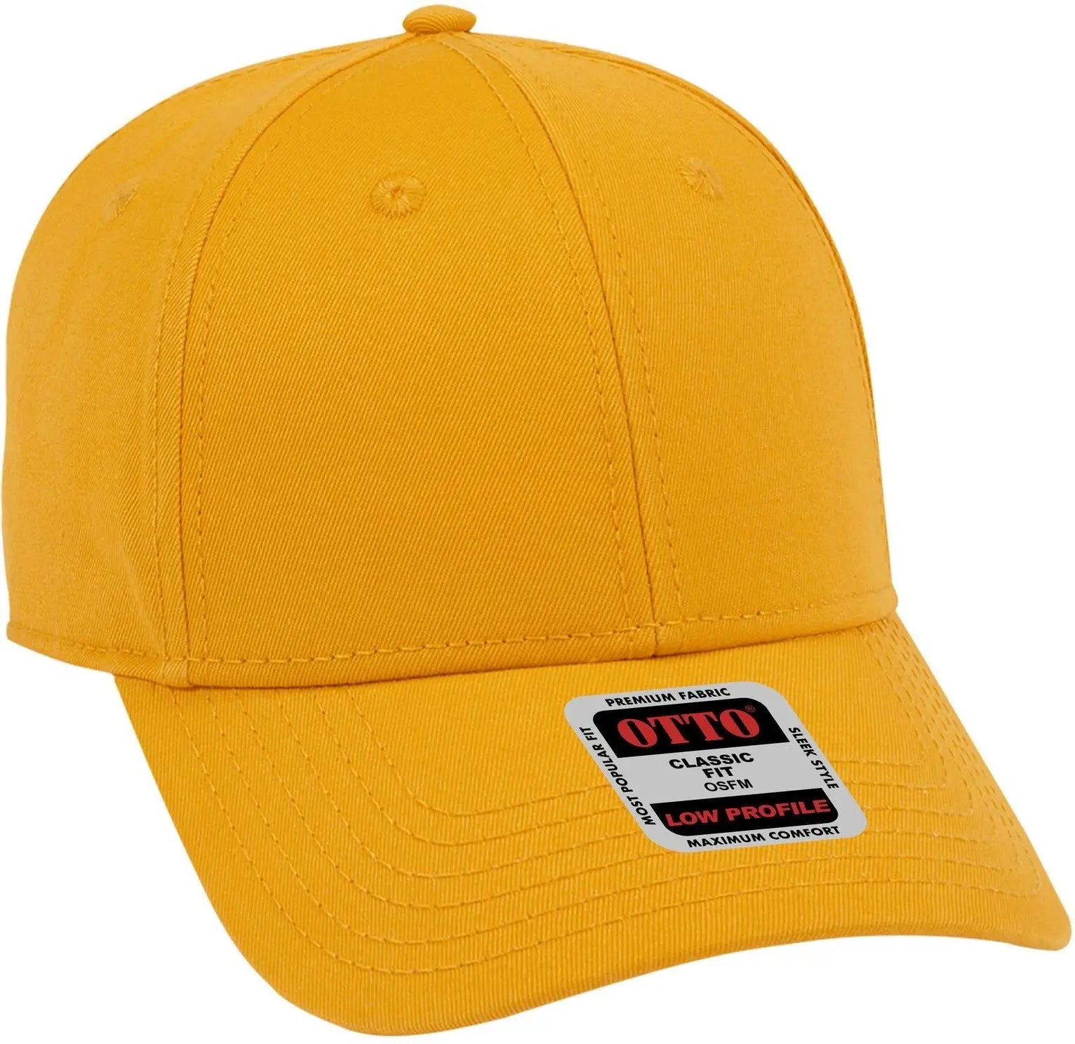 Otto 19-1203 6 Panel Low Profile Baseball Cap - Gold - 1/2’’ - 7 5/8’’