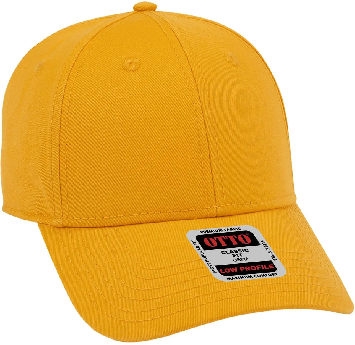 Otto 19-1203 6 Panel Low Profile Baseball Cap - Gold