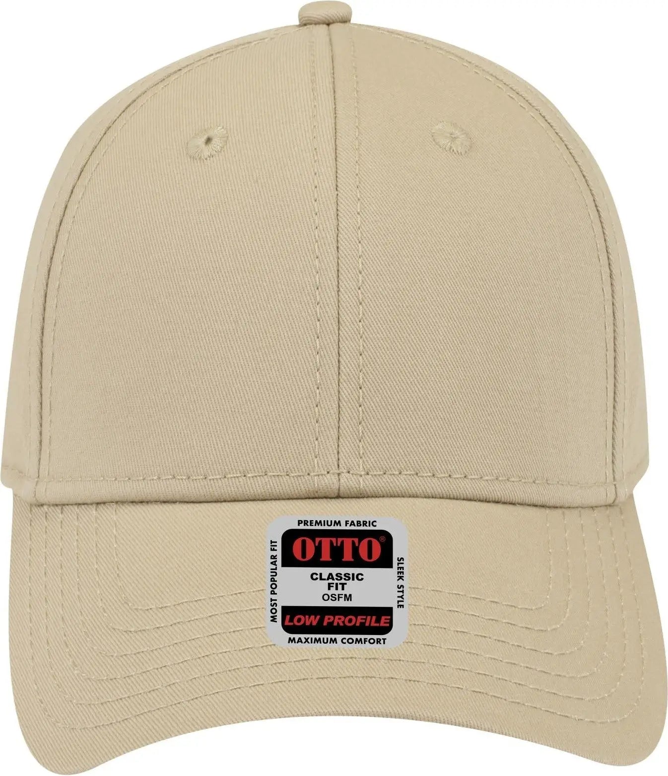 Otto 19-1203 6 Panel Low Profile Baseball Cap - Khaki - 1/2’’ - 7 5/8’’