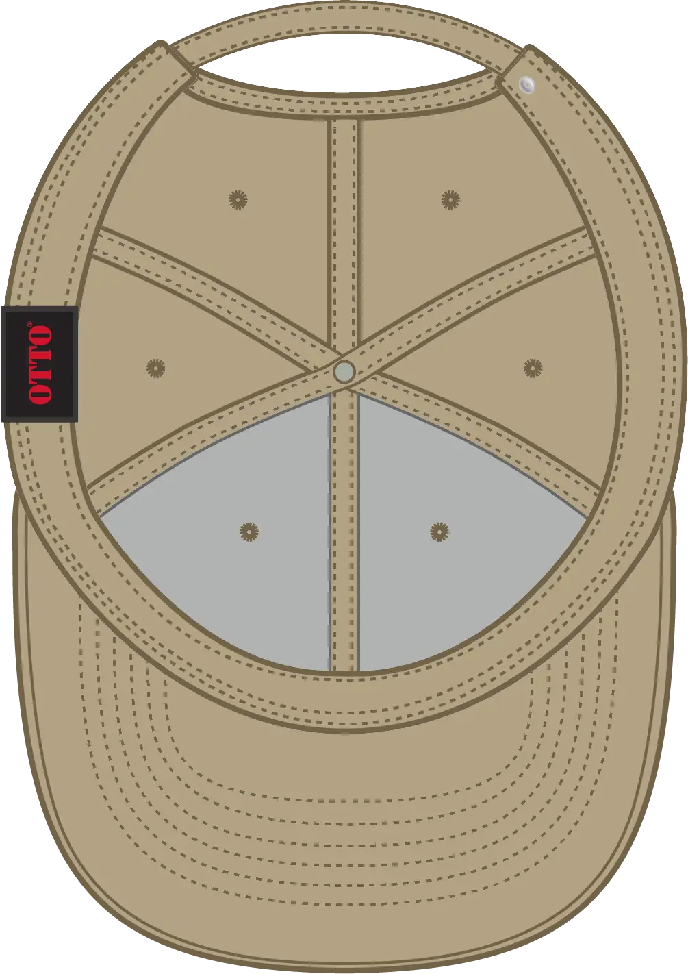 Otto 19-1203 6 Panel Low Profile Baseball Cap - Khaki - 1/2’’ - 7 5/8’’