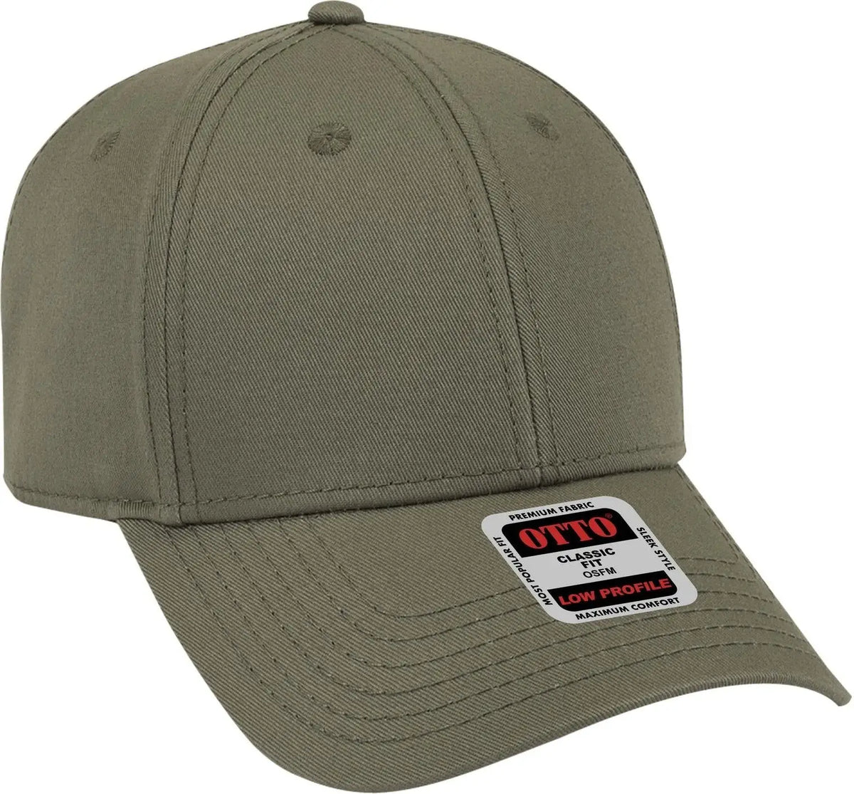 Otto 19-1203 6 Panel Low Profile Baseball Cap - Ol. Green - 1/2’’ - 7 5/8’’