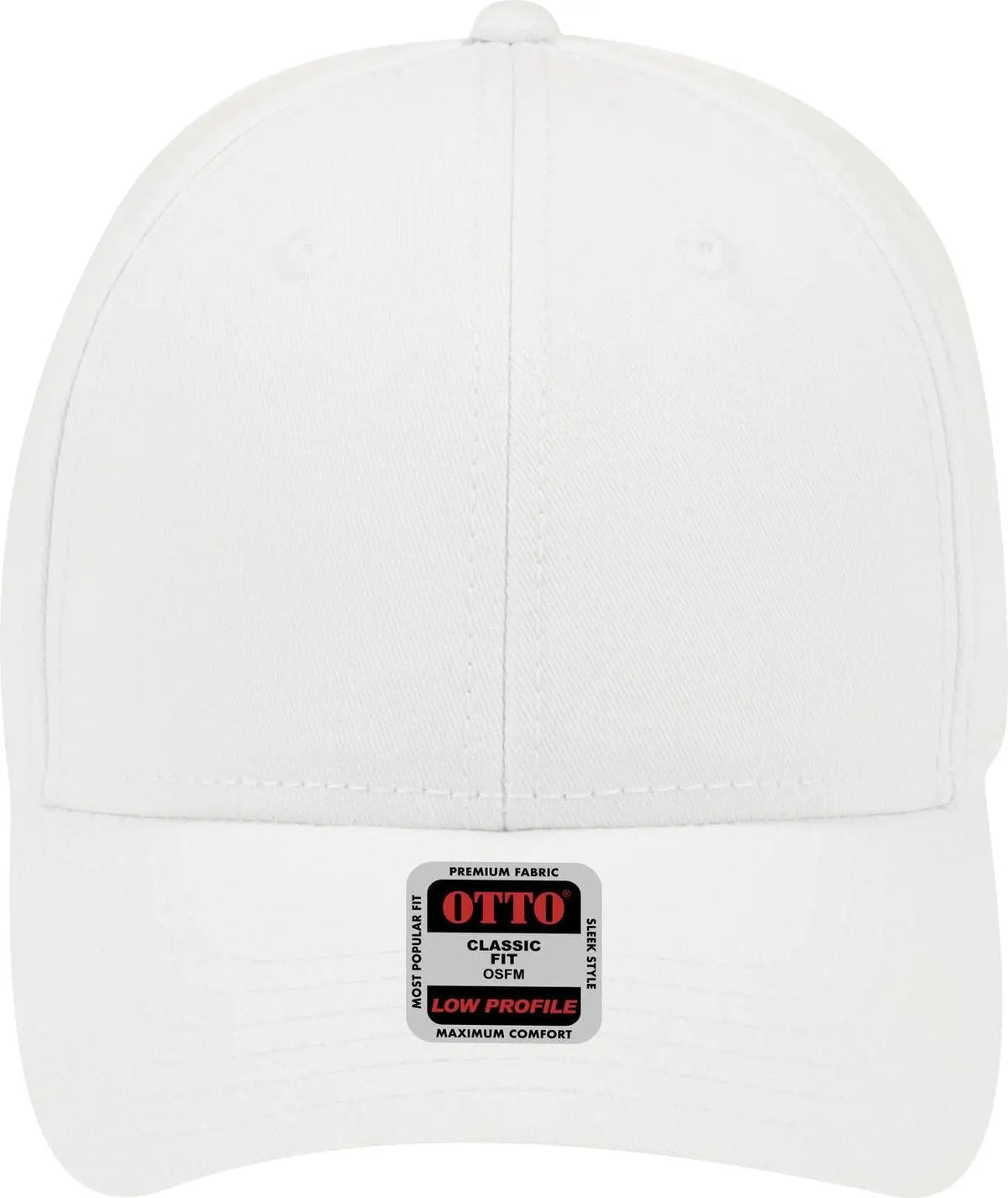Otto 19-1203 6 Panel Low Profile Baseball Cap - White - 1/2’’ - 7 5/8’’