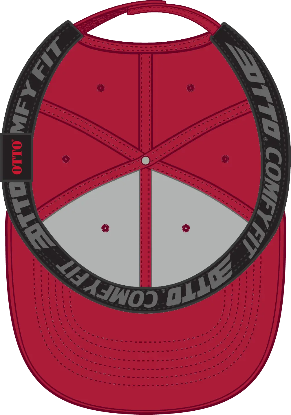 Otto 19-1227 ?Otto Comfy Fit’ 6 Panel Low Profile Baseball Cap - Red - 1/2’’ - 7 5/8’’