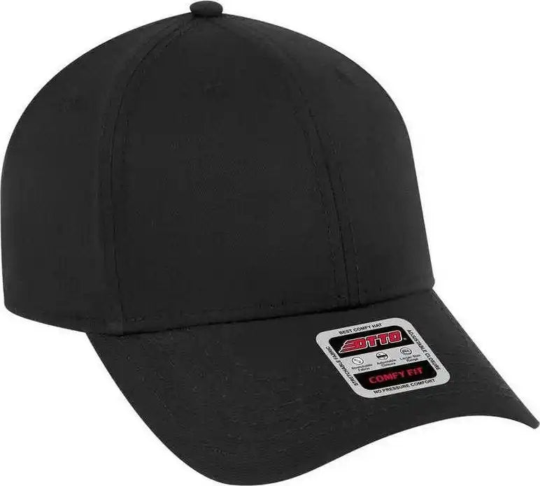 Otto 19-1227 Ultra Fine Brushed Stretchable Superior Cotton Twill 6 Panel Low Profile Baseball Cap - Black - one Size