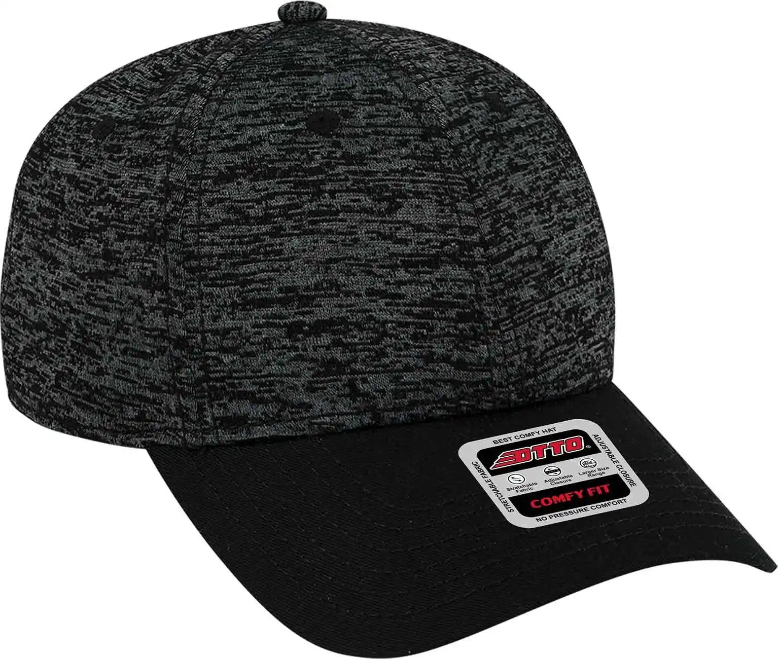 Otto 19-1232 Comfy Fit 6 Panel Low Profile Baseball Cap - Black Heather - one Size Fits Most