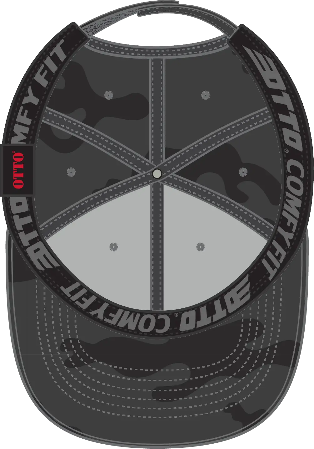 Otto 19-1232 ?Otto Comfy Fit’ 6 Panel Low Profile Baseball Cap - Blk/ch.gry - 1/2’’ - 7 5/8’’
