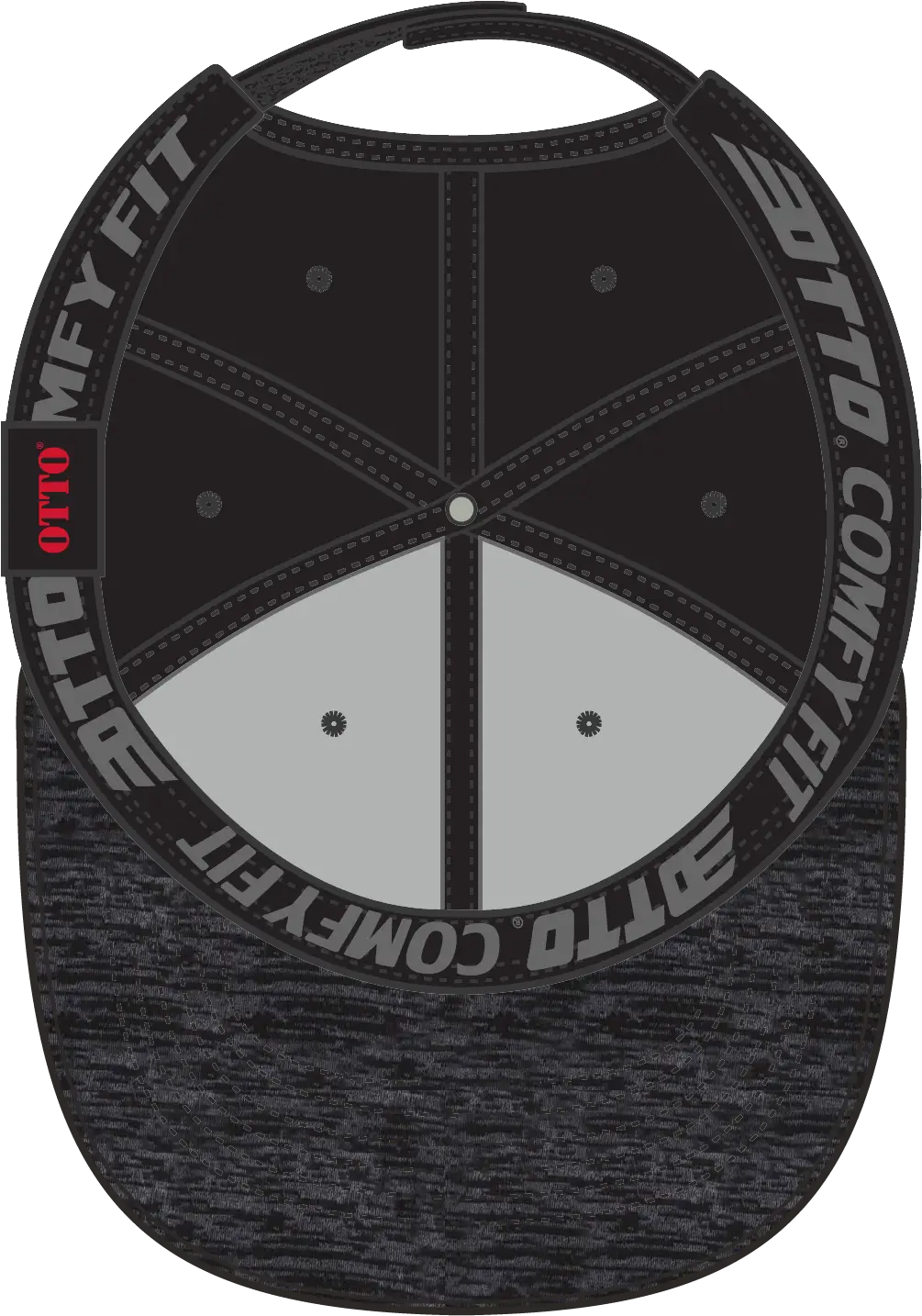 Otto 19-1232 ?Otto Comfy Fit’ 6 Panel Low Profile Baseball Cap - Hth.blk/blk - 1/2’’ - 7 5/8’’